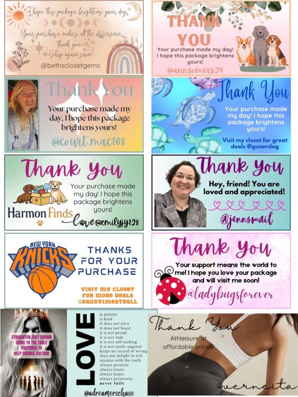 Customized Thank You Cards (20), Handmade - Picture 3 of 13